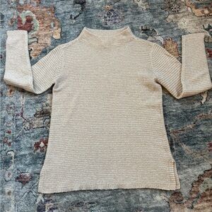 Old Navy Turtleneck Stripe Beige Sweater